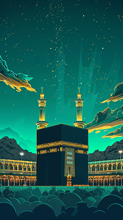 Kaaba In The Night I [11x17" Poster]