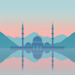 Mosque On A Lake  [11x17" Poster]
