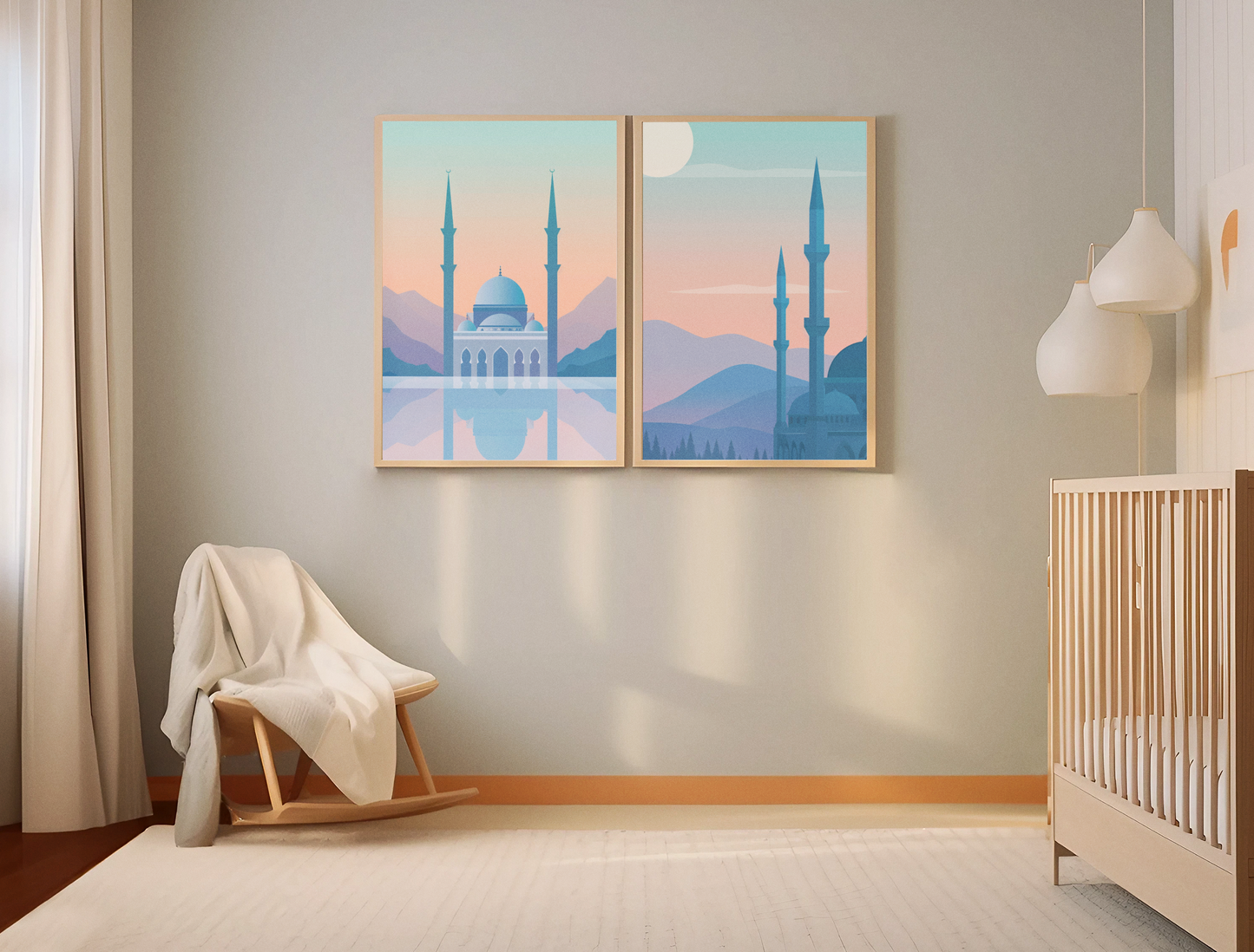 Mosque Minarets In The Mountains [11x17" Poster]