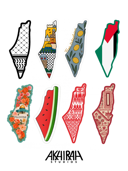Palestine Map Stickers [8 Pack]